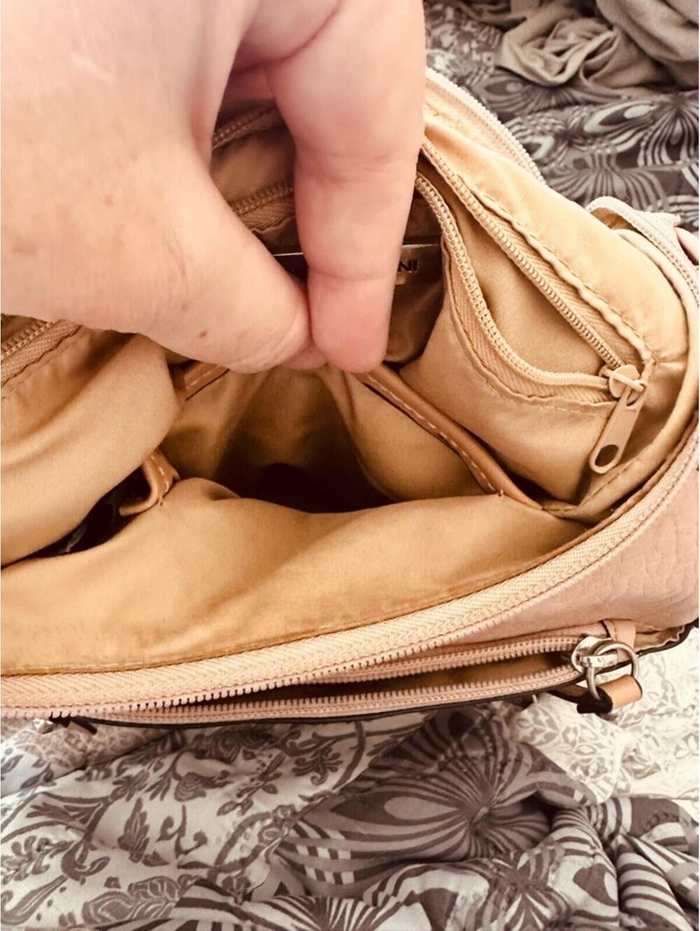 Giani Bernini Blush Pink Pebbled PVC Backpack - Picture 9 of 9